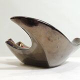 Vintage red and brown ceramic bowl – 1970s centrepiece – Design