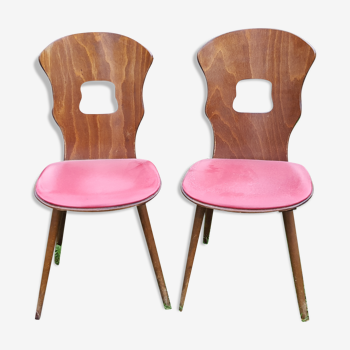 Paire de chaises Baumann modèle Gentiane vintage 60