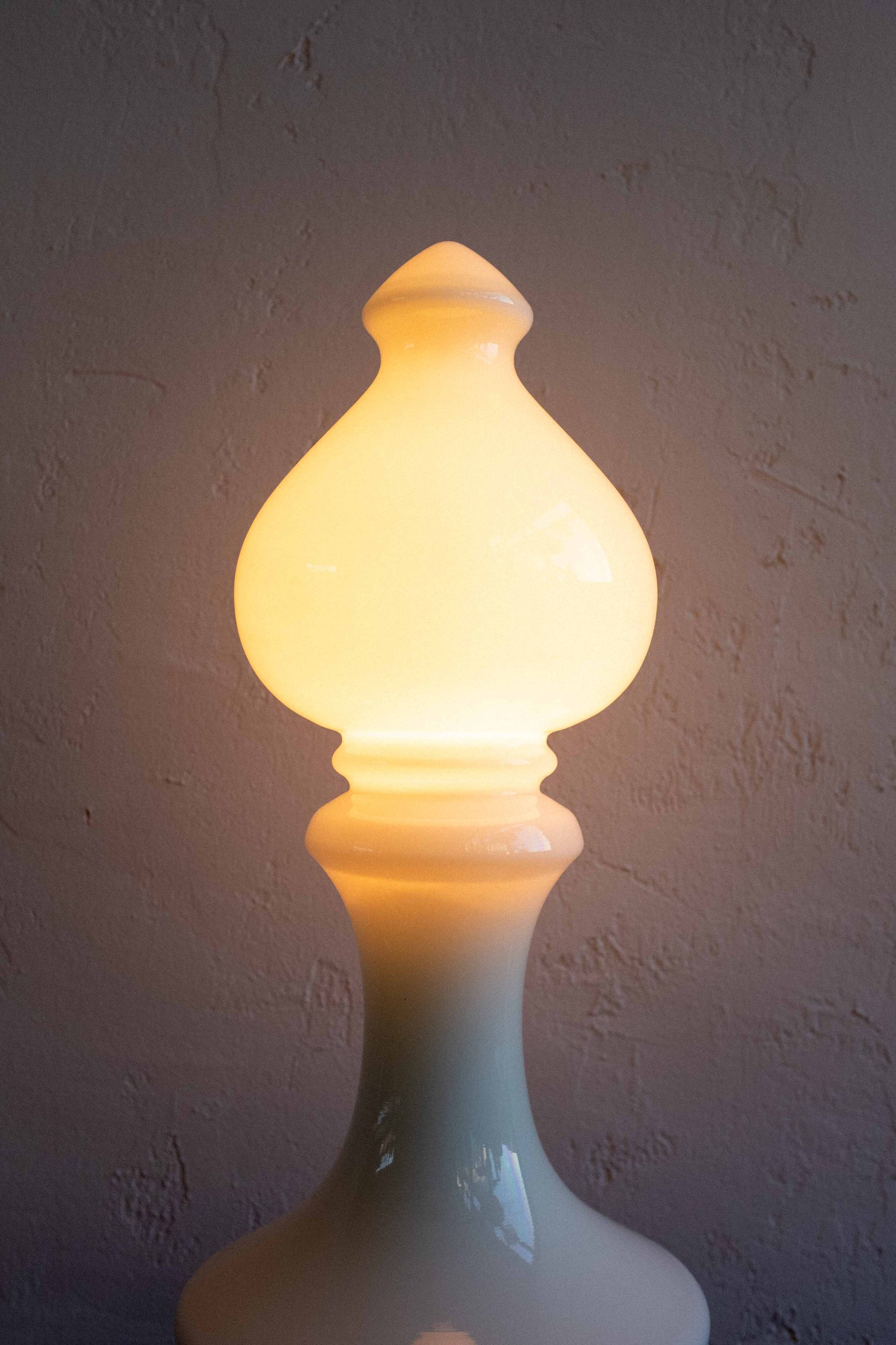 Vintage Czechoslovak Bishop Glass Lamp by Ivan Jakeš, 1970s