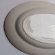 Oval plate Sarreguemines cream with pink gilding, antique.