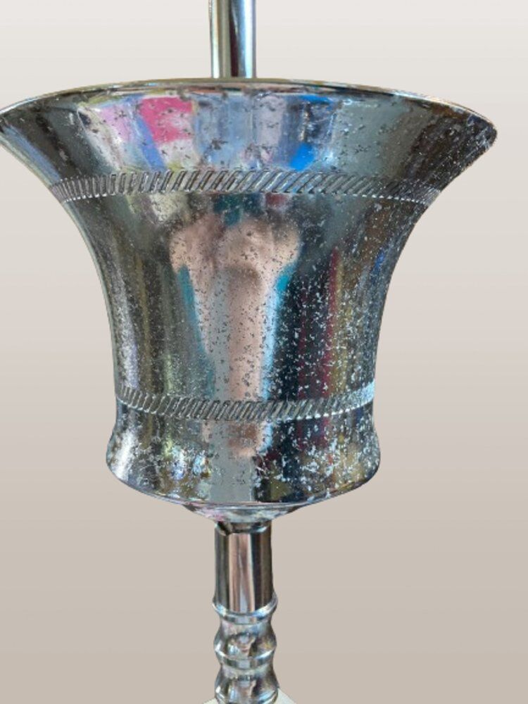 Mid-Century modernist chandelier in chrome and crystal by Gaetano Sciolari, 1970s