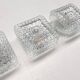 Set of 3 ice glass ceiling lamps, 1970s