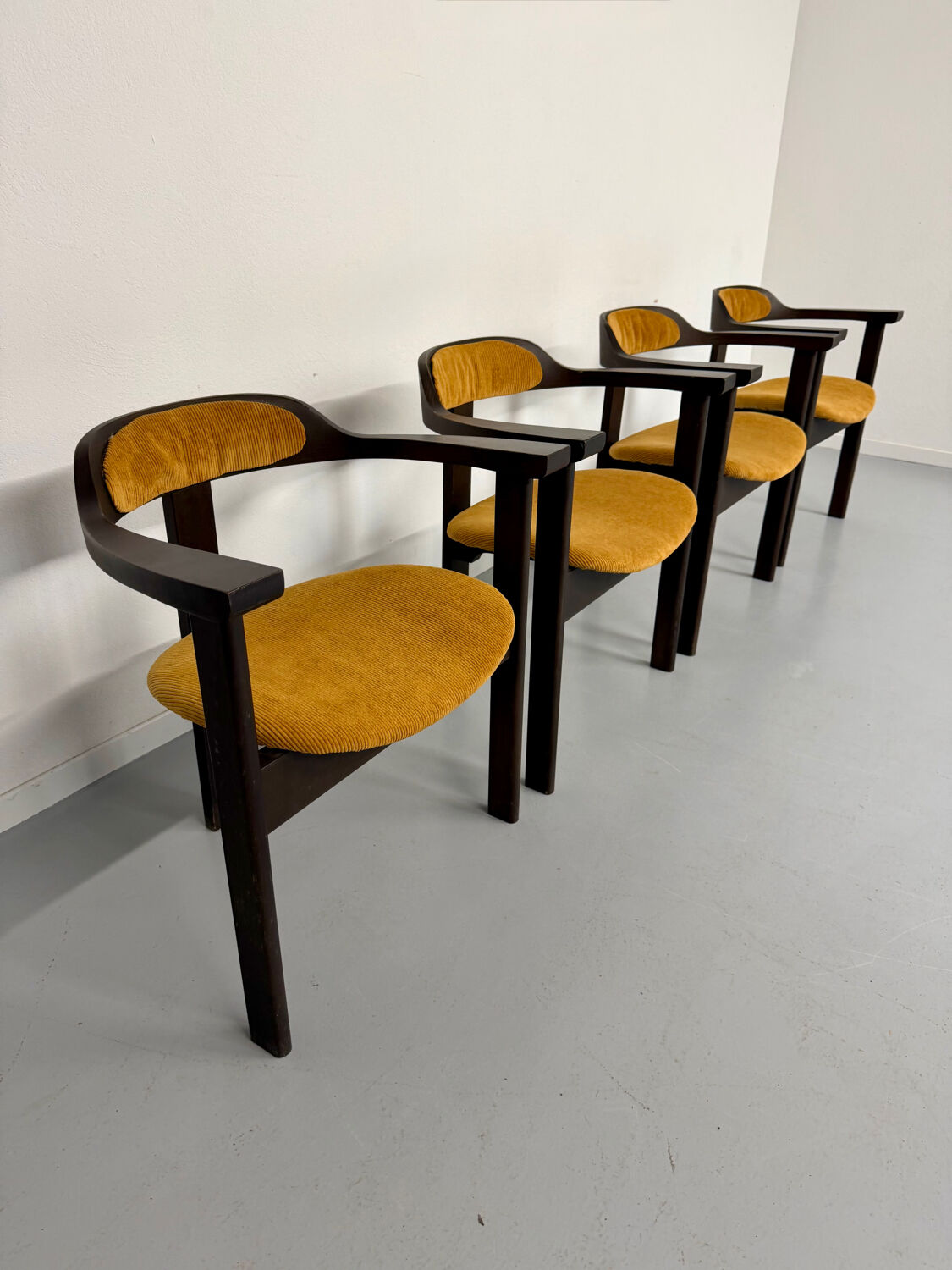 4 chairs model Expo 68 designed by Robert Haussmann, 1960s vintage.