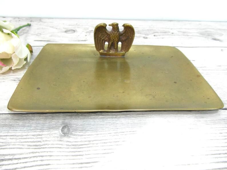 Solid brass eagle platter