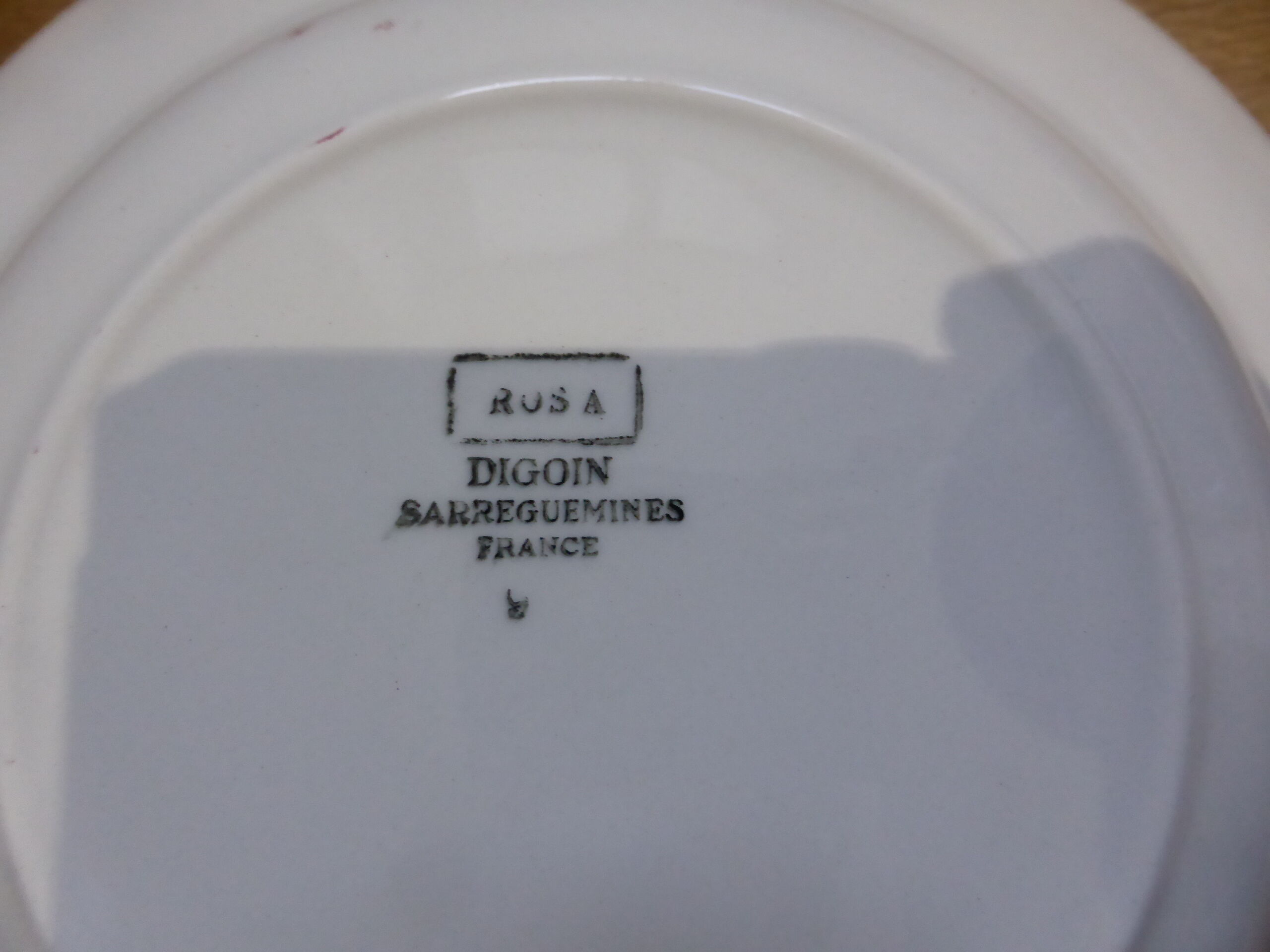 4 hollow plates Digoin Sarreguemines model Rosa