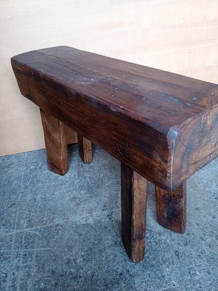 Brutalist bench/stool in solid wood