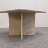 Italian coffee table, travertine end table, 1960s-70s