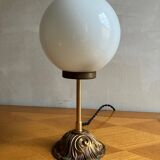 Vintage glass globe table lamp