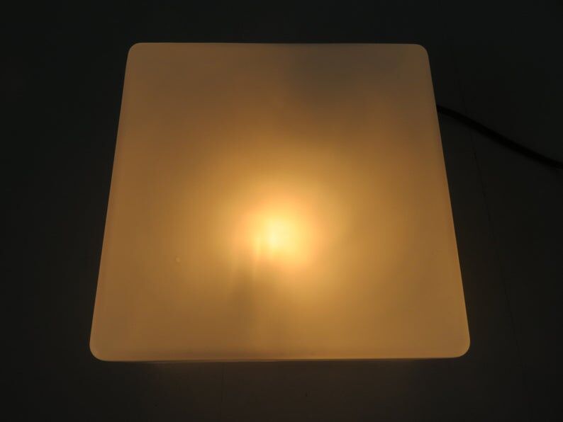 Square ceiling in 1960s white opaline