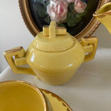Service à café vintage. Tasses à café en faïence jaune vintage - Service à thé jaun