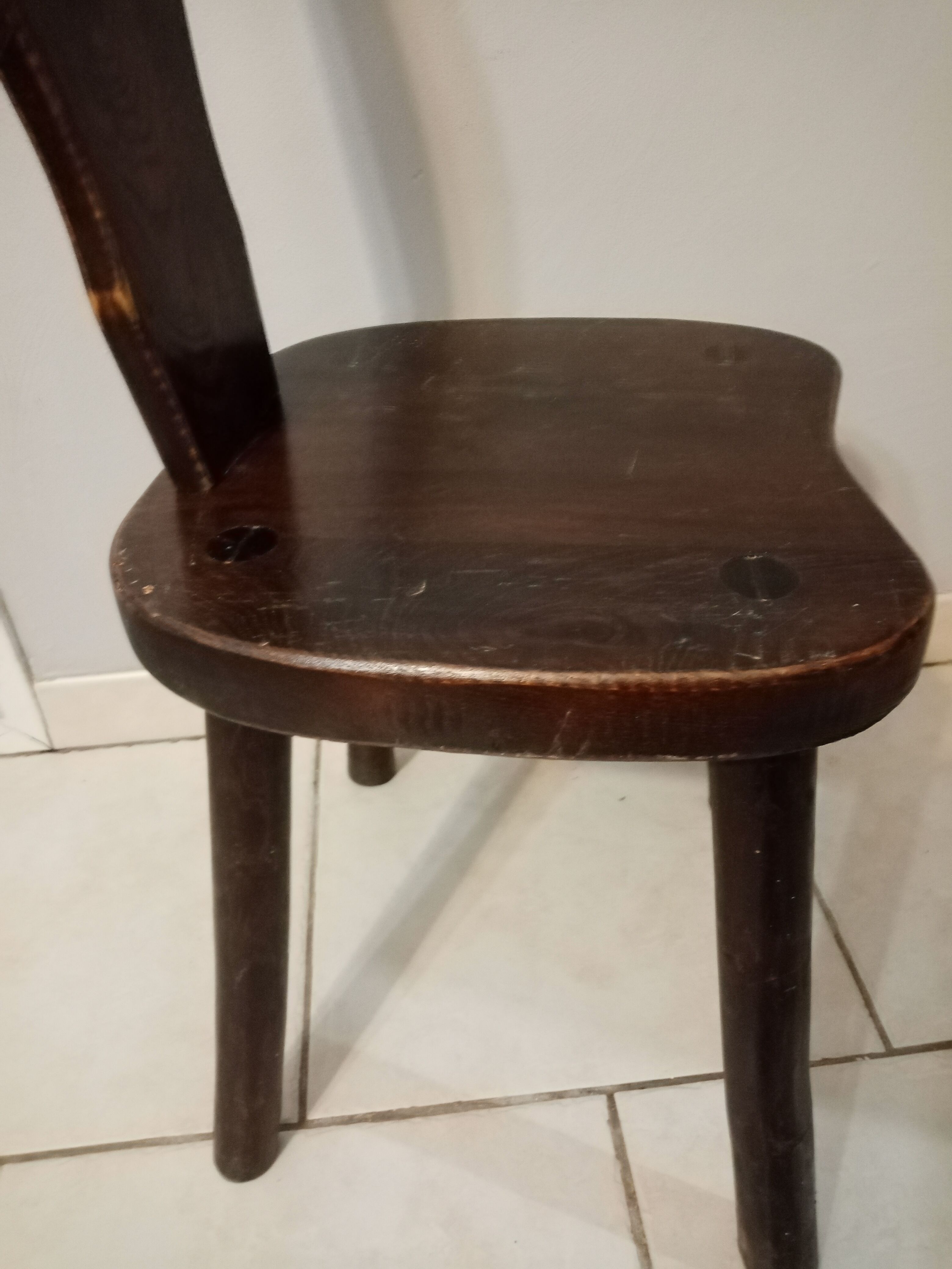 Old wooden chair brutalist vintage assembly