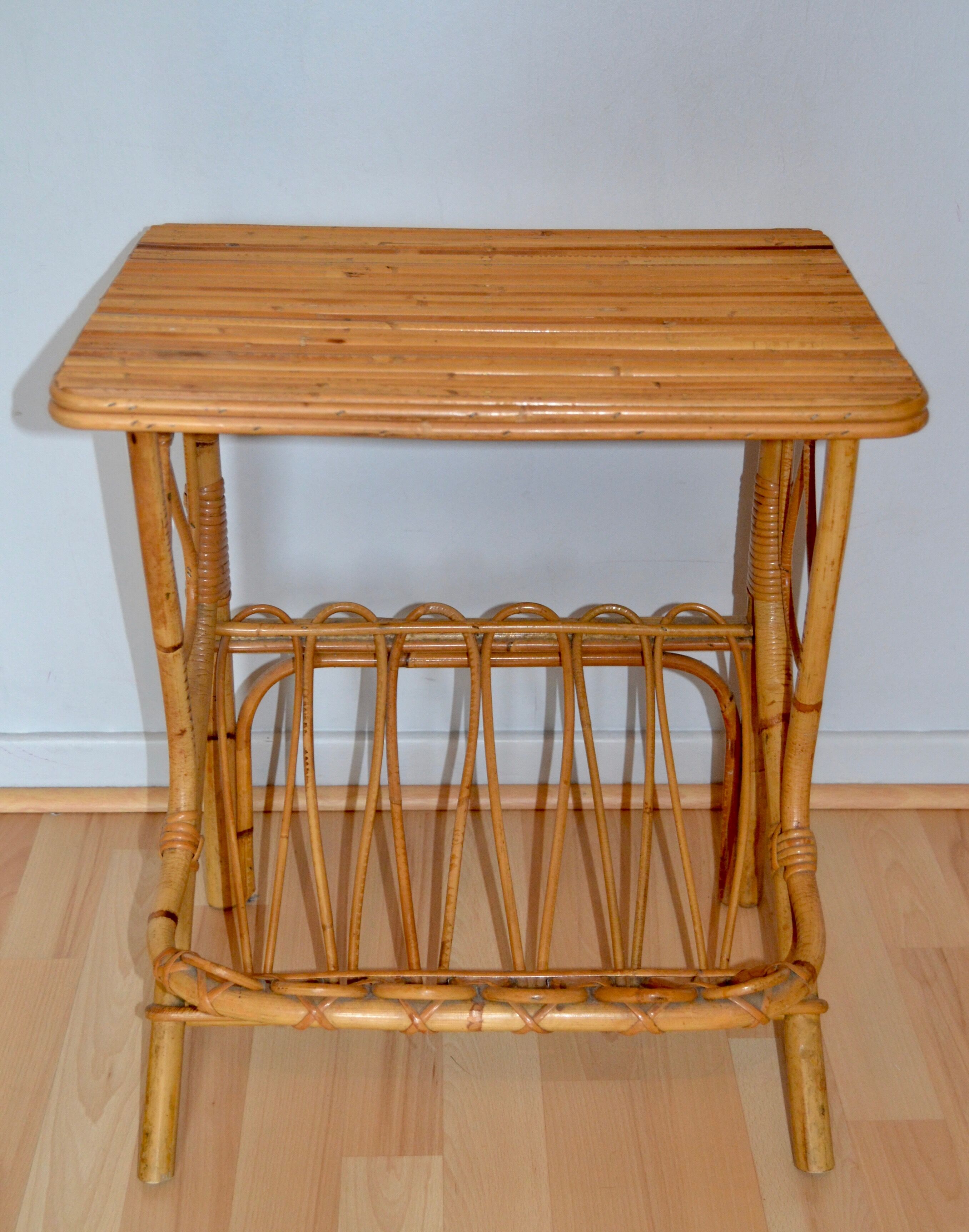 Rattan side table