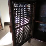 Support buffet bibus woven rattan 2 doors in caning - vintage 60s/70s