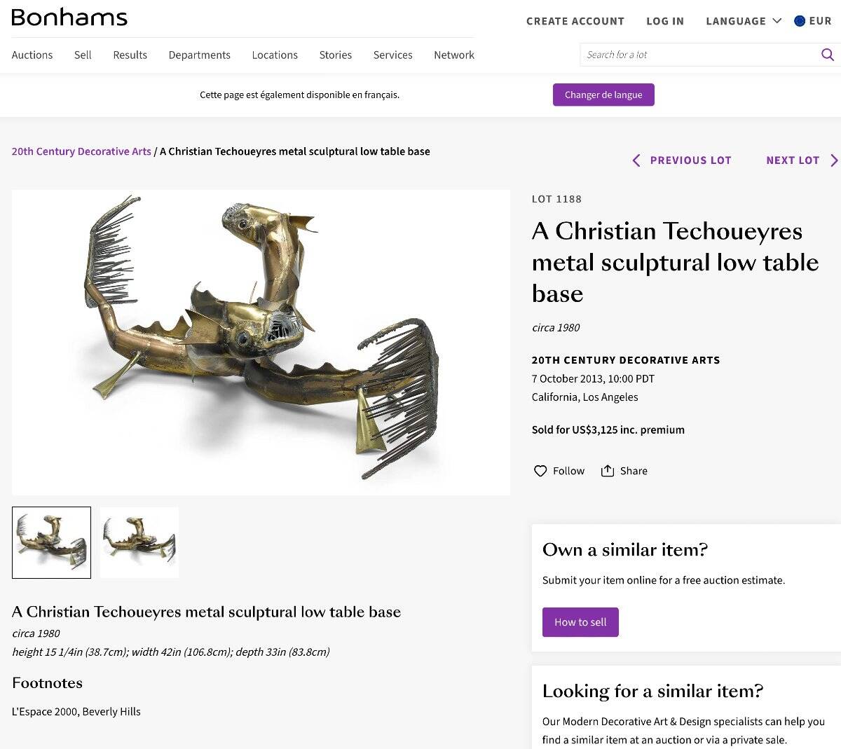 Coffee table by Christian Techoueyres