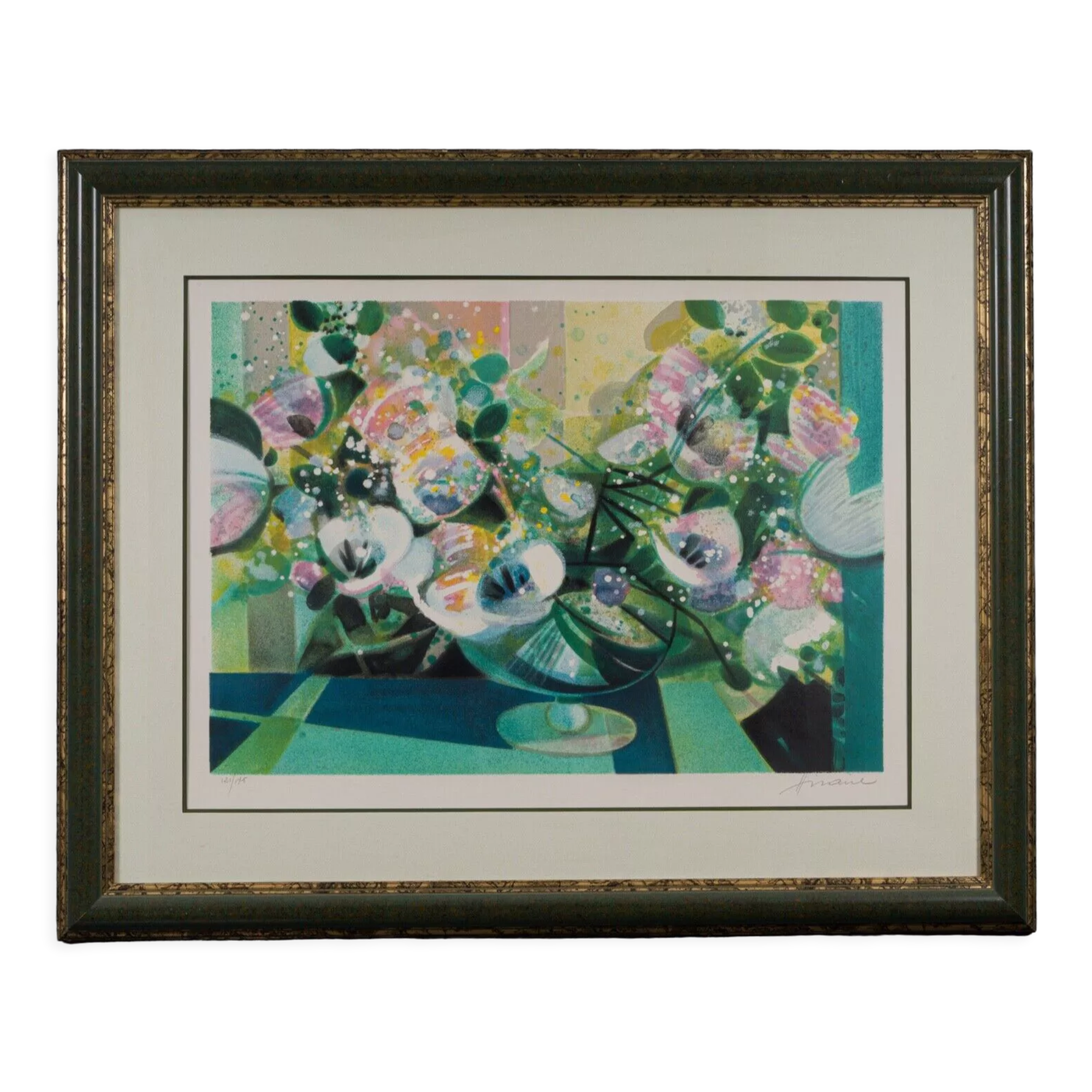 Lithograph camille hilaire bouquet of flowers 121 of 175 certificate