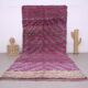 Purple Vintage Moroccan Rug 185 x 437 cm - Large Berber Wool Rug Handmade