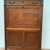 Secretary Louis XVI in mahogany Top of veined gray marble XIX century