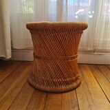 Vintage wicker pouf