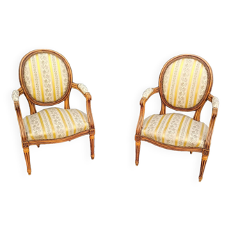 Paire de fauteuils anciens louis xvi