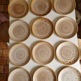 Set of 12 flat plates, Niderviller Fauve model