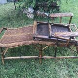 Rattan chaise longue