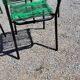Set of 4 chairs scoubidou green and orange tubes metal black from the 60s