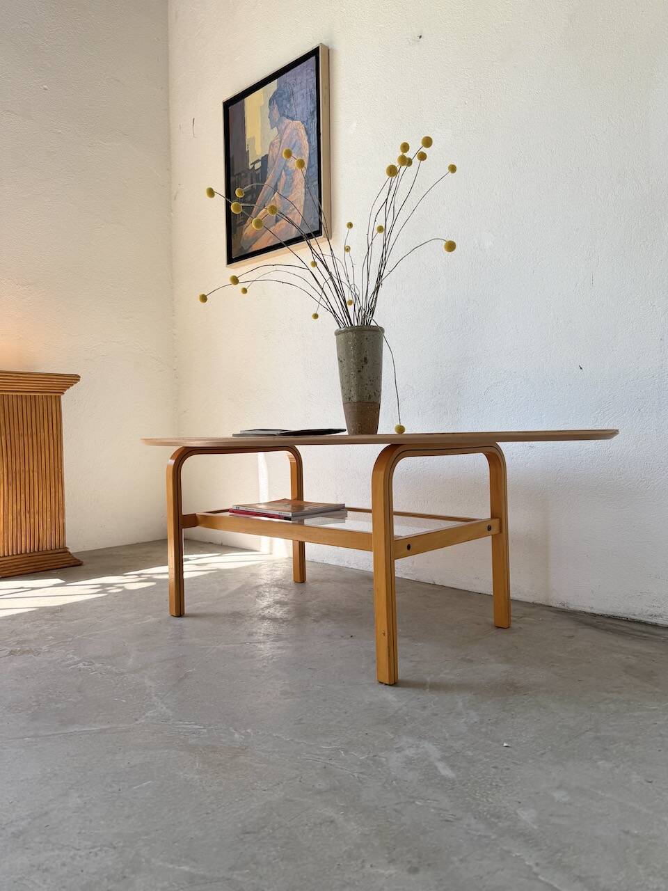 Oval coffee table beech 1980 Aalto Ikea