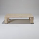 Rectangular travertine coffee table, 1970s