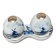 Salt and pepper shaker in Delftware pottery.
