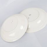 2 large round dishes of service, vegetable. Lunéville K & G model Œillets. French Antique