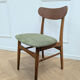 Chaise scandinave teck & tissu vert