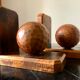 Paire de serre-livre boule en bois