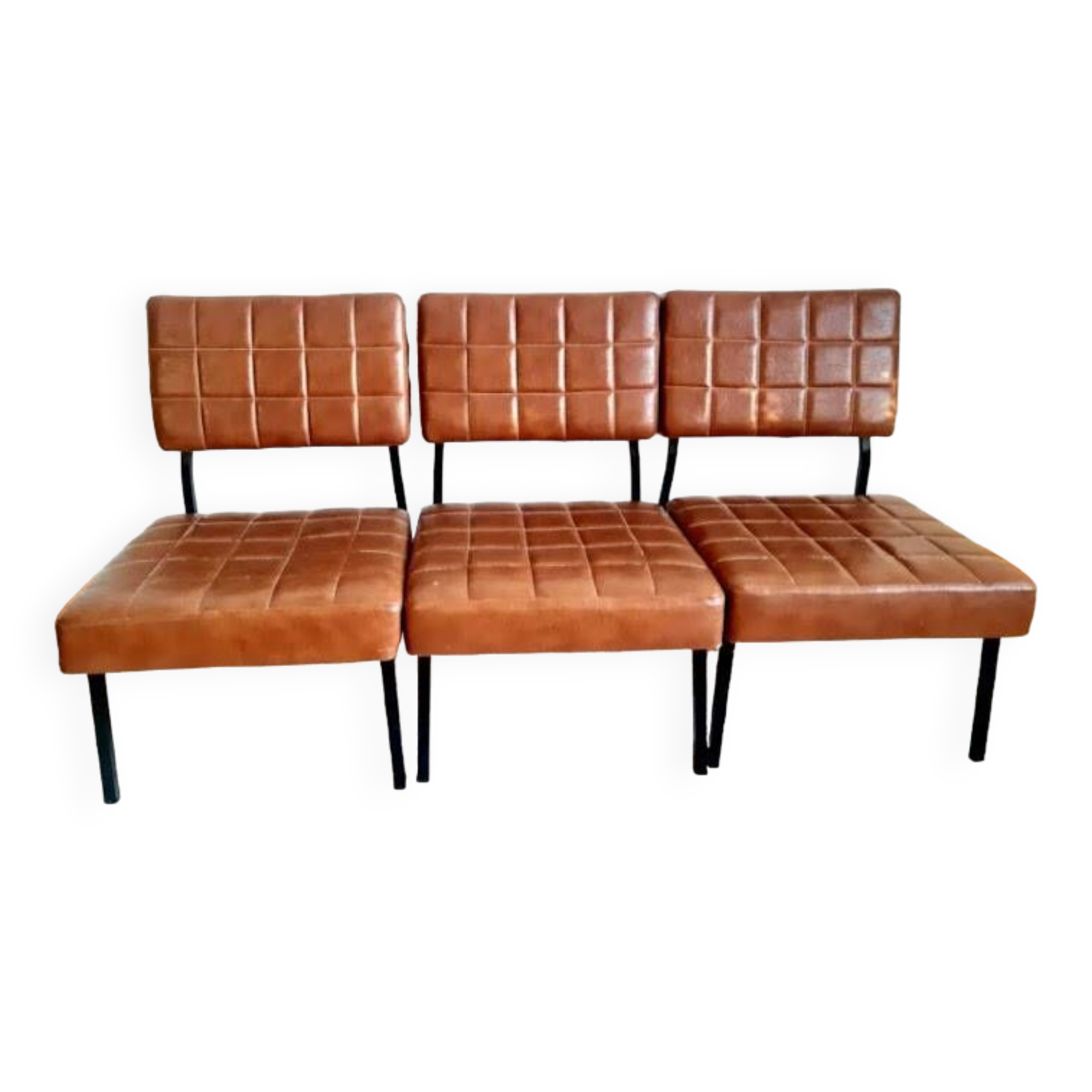 Three 1960 leatherette chairs