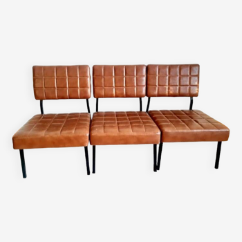 Three 1960 leatherette chairs