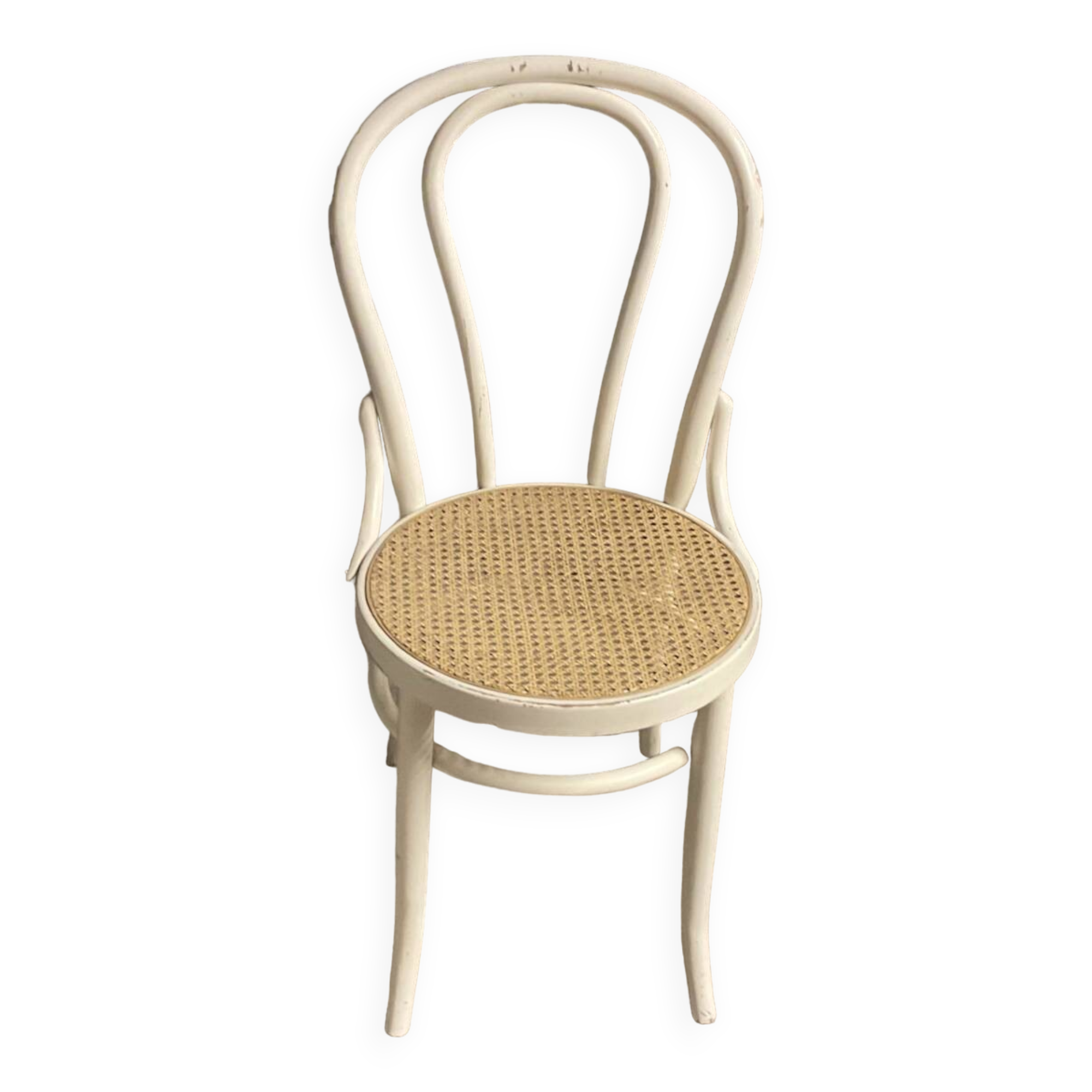 White bistro chair cane seat