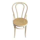 Chaise blanche bistrot siège canné