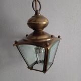 Vestibule lantern/suspension 4 sides beveled glass and brass