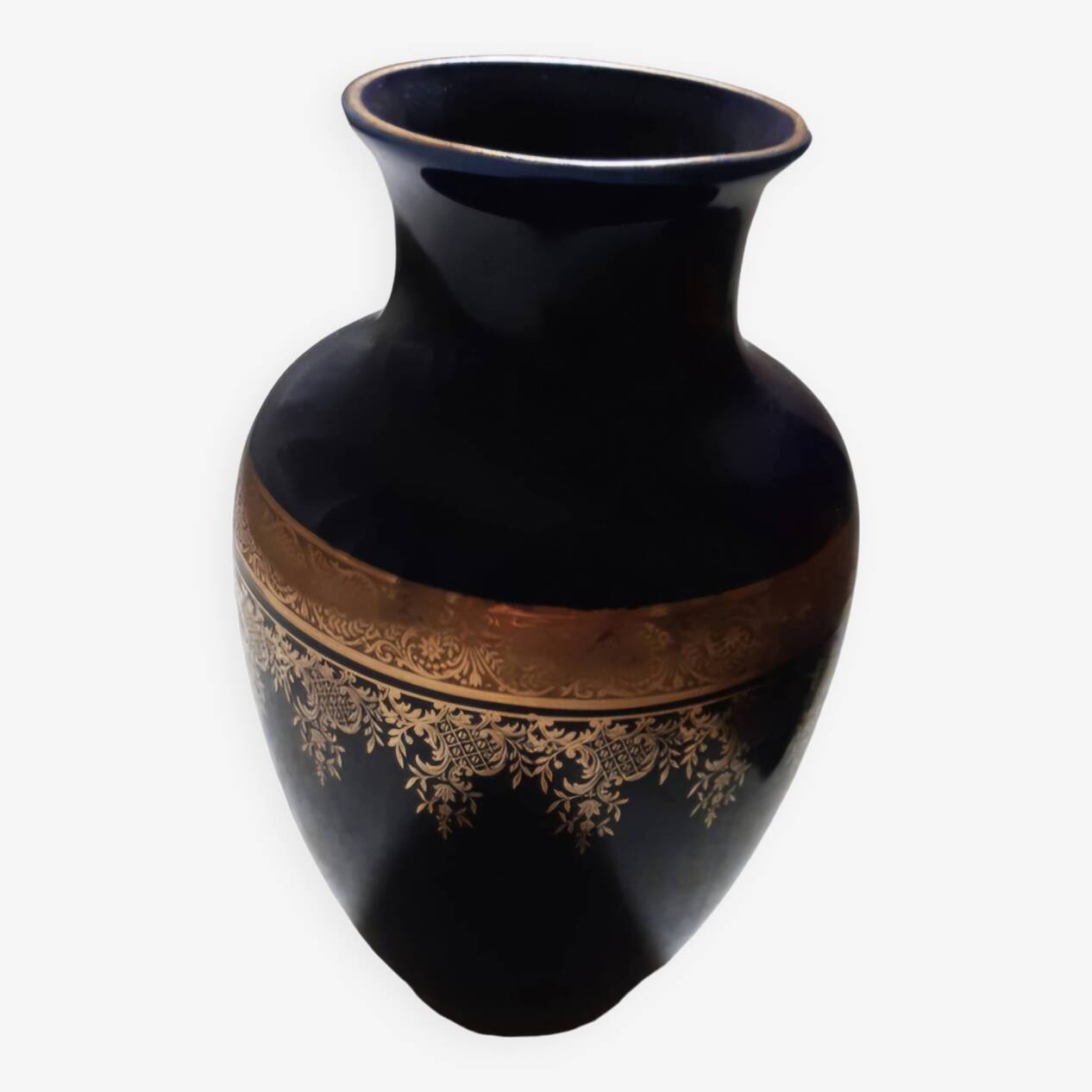 Blue oven vase