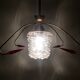 Brass chandelier with glass globe, 4 arrows