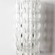 Vintage Solid Heavy Clear Hand Pressed Glass Flower Vase / Fidenza / Italy