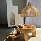 Quadripod coffee table in solid wood monoxyl natural color (dark)