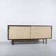 Enfilade florence knoll model 116 wood leather and raffia 1960