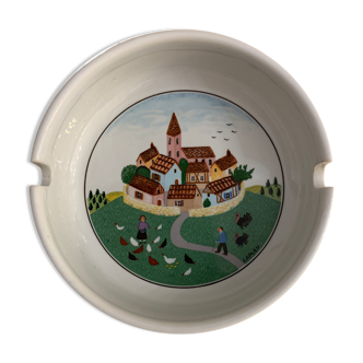 Cendrier Villeroy et Boch en vitro porcelaine signé Gérard Laplau