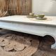 Table basse en bois exotique avec son verre securit de protection