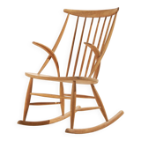 Iw3 beech rocking chair by illum wikkelsø for niels eilersen (mk10413)