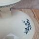 Antique compote dish in ironstone HBCM Choisy-le-Roi Louis XVI model with bird decoration.