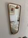 Vintage 1960 asymmetrical mirror in freeform, gold and red - 71 x 3