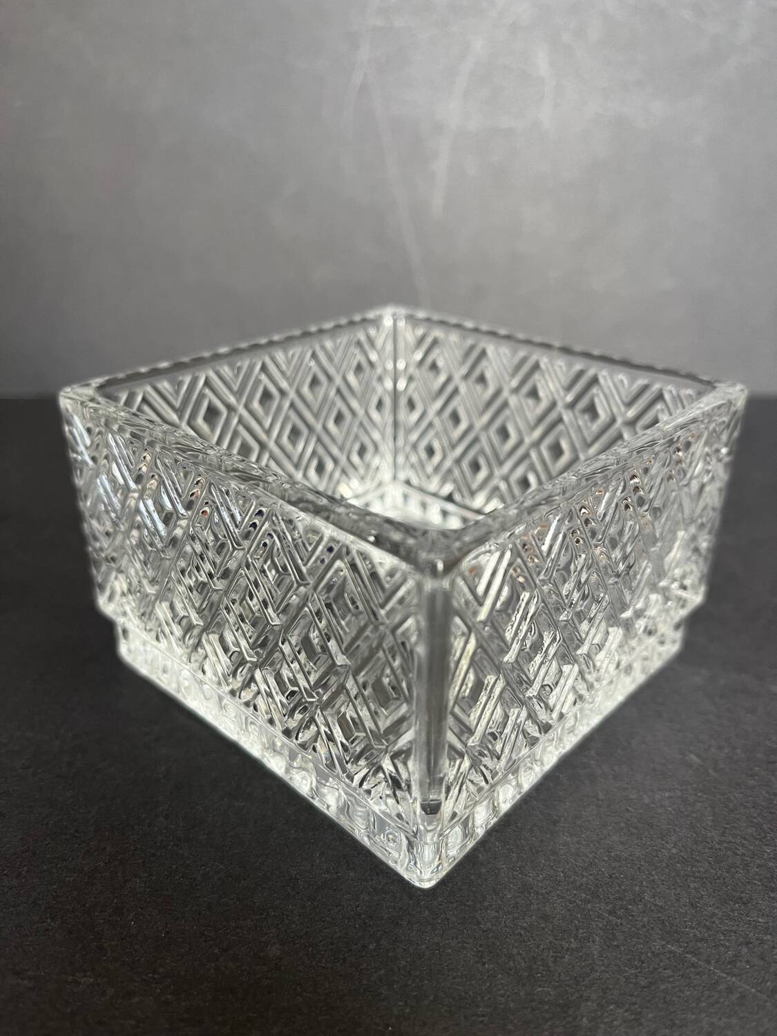 Vintage molded glass candy box