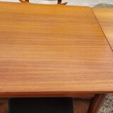 Scandinavian dining room set, 6 chairs with extendable table 1950s