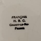 Flat Round Faience H.B.C. Choisy-le-Roi Vintage